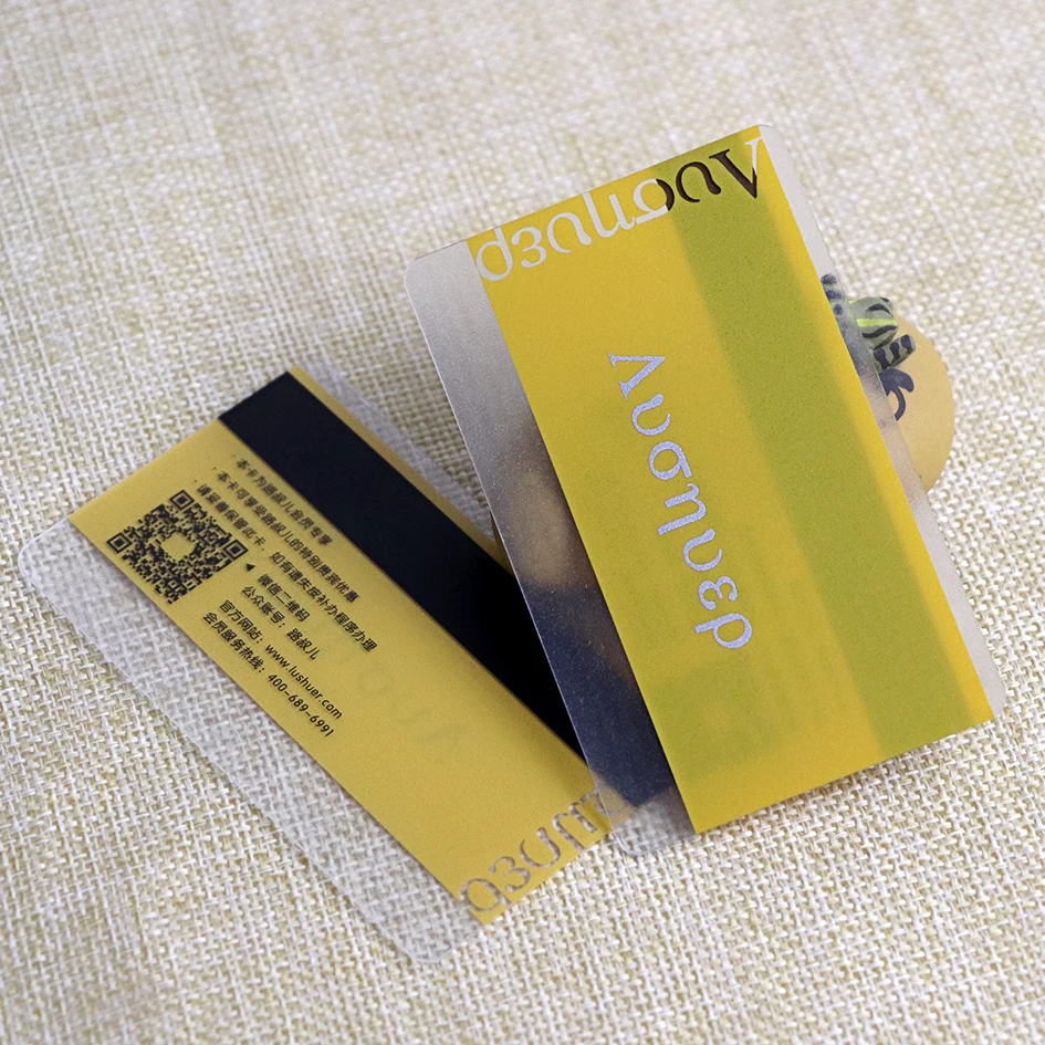Customized Magnetic Stripe QR Code Printed Transparent Plastic Cards