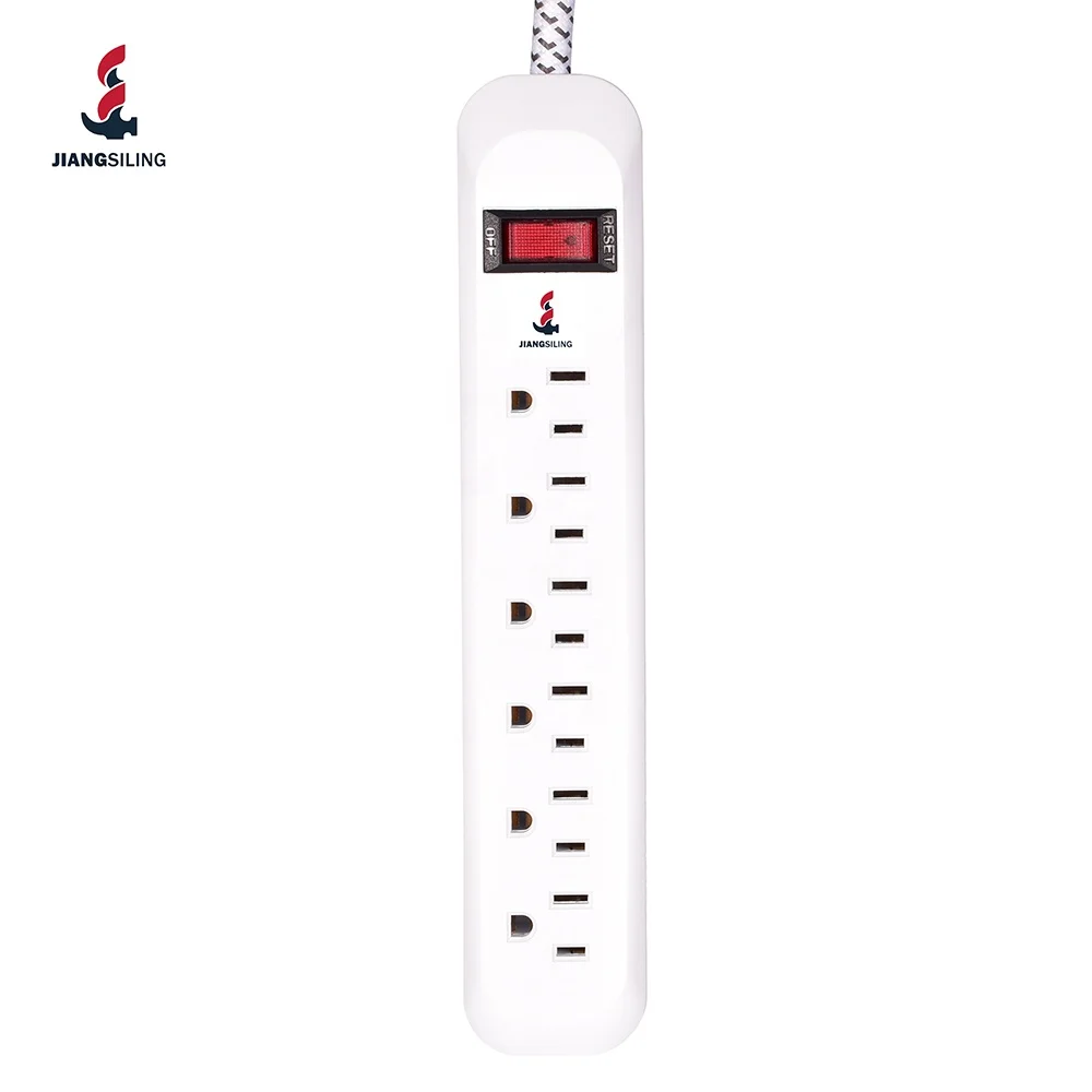 US 6 Outlet Power Strip Socket Power Socket with Switch Multi Plug General Purpose