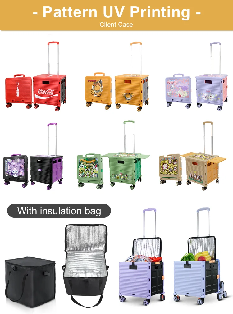 BAOYU Factory Folding PP Quick Cart Roll Container Shopping Trolleys Carts