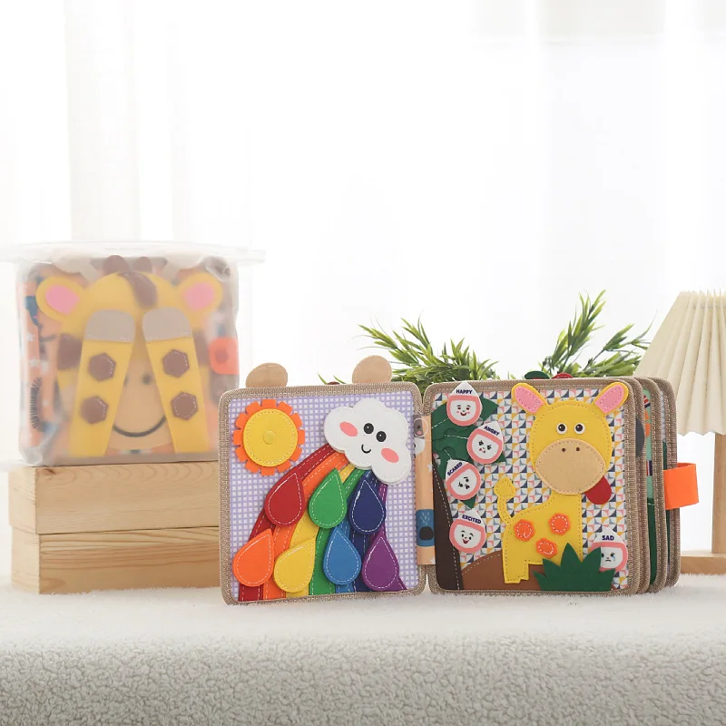 Hot Selling Montessori Felt Deer Quiet Book Soft Cloth Toddler Felt Busy Book Toddlers Busy Book Felt Busy Board Basic Skills