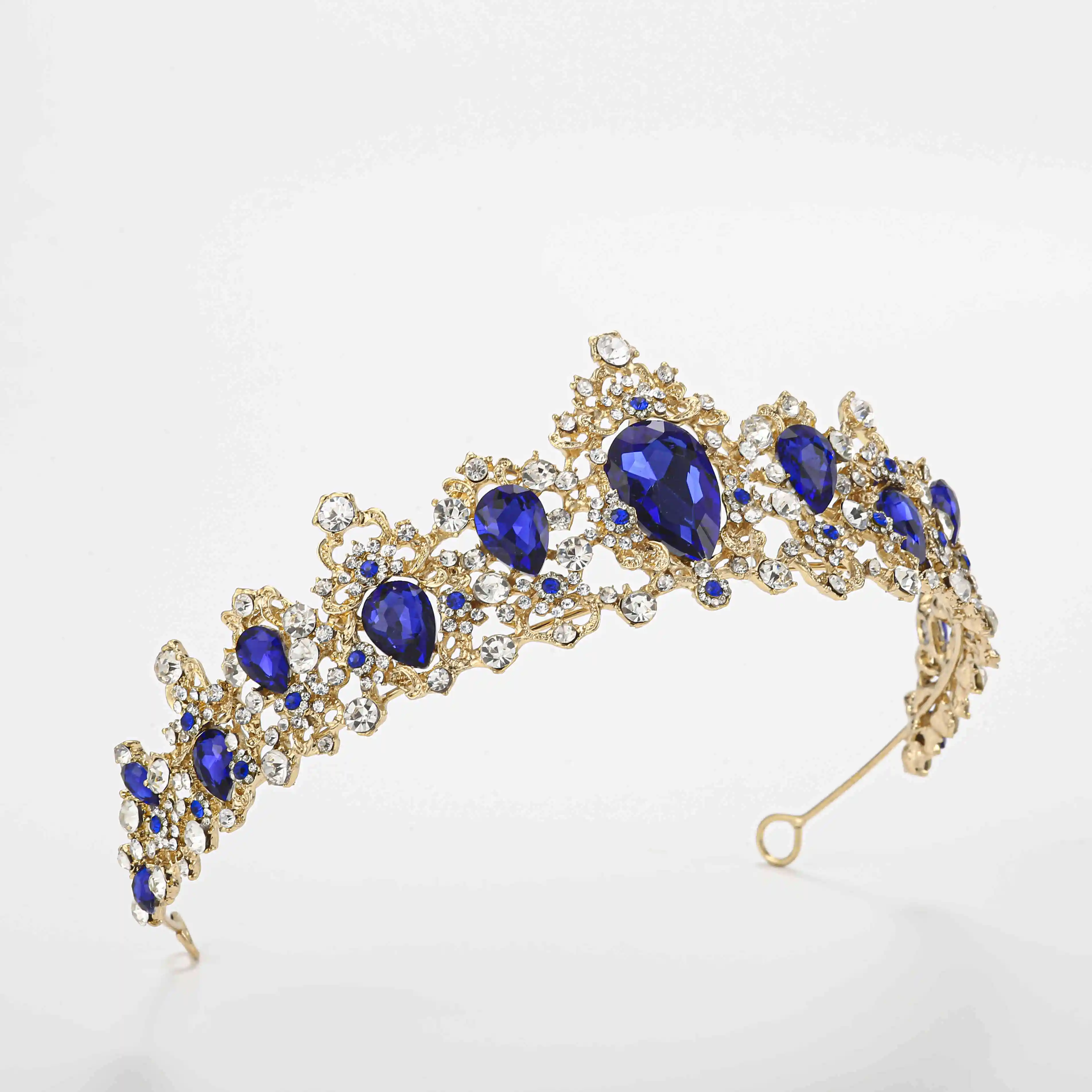 Luxury Crystal Baroque Crown Rhinestone Tiara and Crown Bridal Crown Headband
