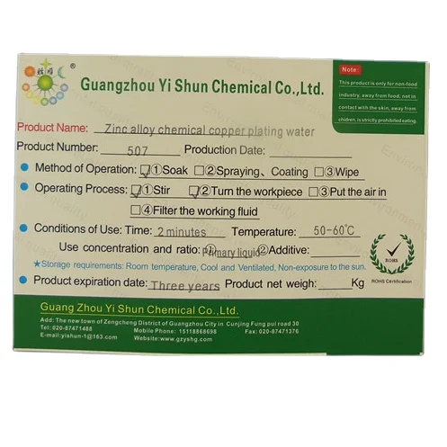 Electroless copper plating on zinc alloy      Without cyanide       No odor and no irritation