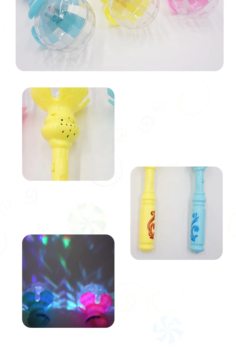 Tengrui Chenghai Factory Direct Wholesale New Colorful Magic Wand with Light and Music Novelty Candy Toys for Girls