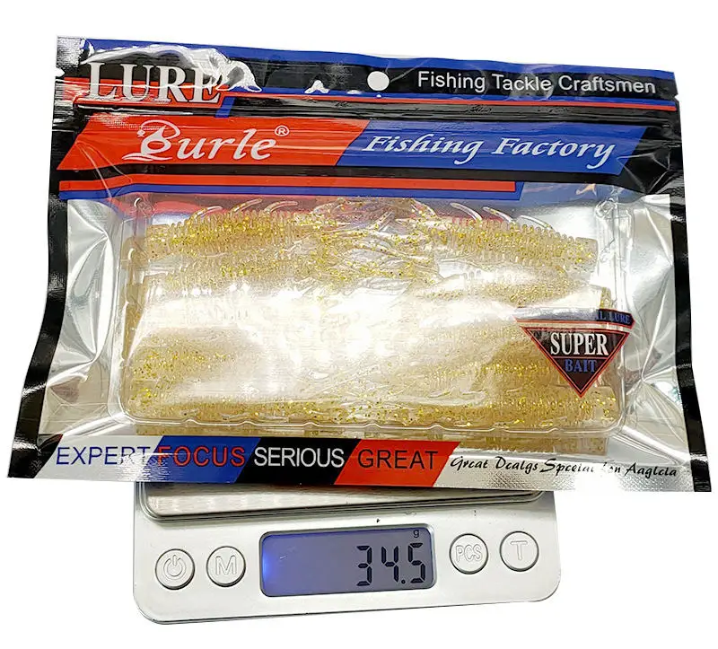 10 pieces Soft artificial worm lures TPR 65mm 75mm Shrimp fishy smell Luminous Flexible Bait Swimbait MaggotsJigging Wobblers