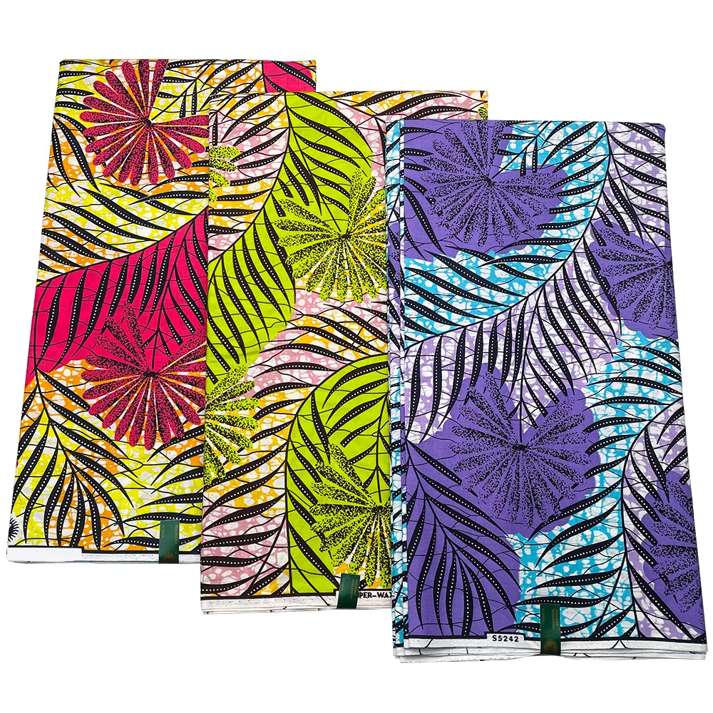 LS461 африканская восковая ткань с принтом супер голландская 100% хлопчатобумажная для платья Модная