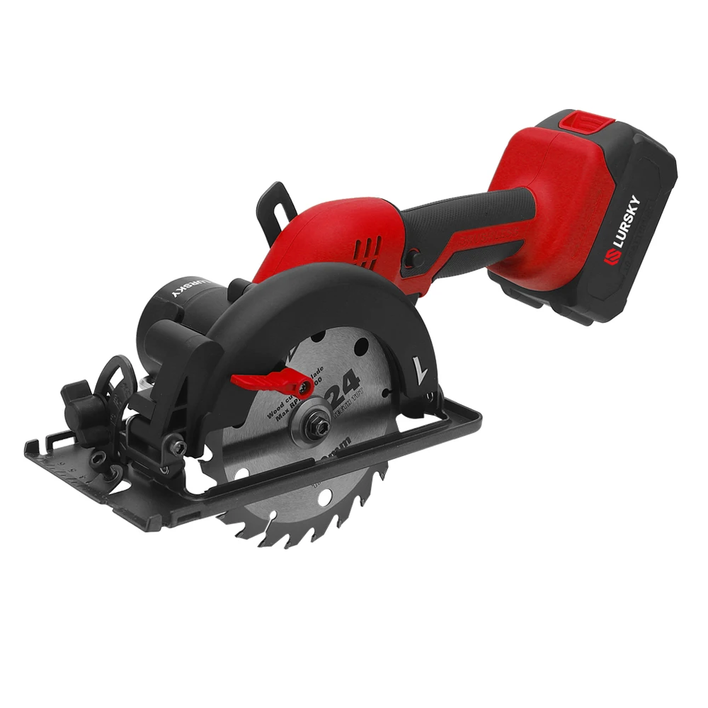 LURSKY 140 mm 5 inch Cordless Electric Circular Saw  Adjustable Circular Cutter Saw Apply for Wood