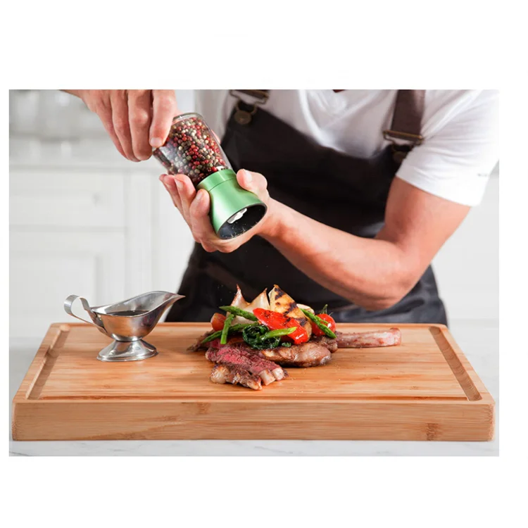 Custom large cutting chopping block board wooden chopping board bamboo with double handles