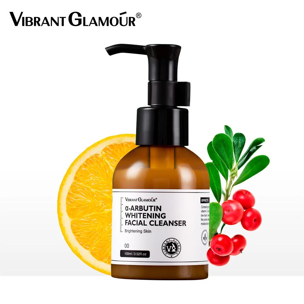 VIBRANT GLAMOUR Amino Acid Vitamin C face Deep Cleansing Brightening Moisturizing Whitening Anti pimple Arbutin Facial Cleanser