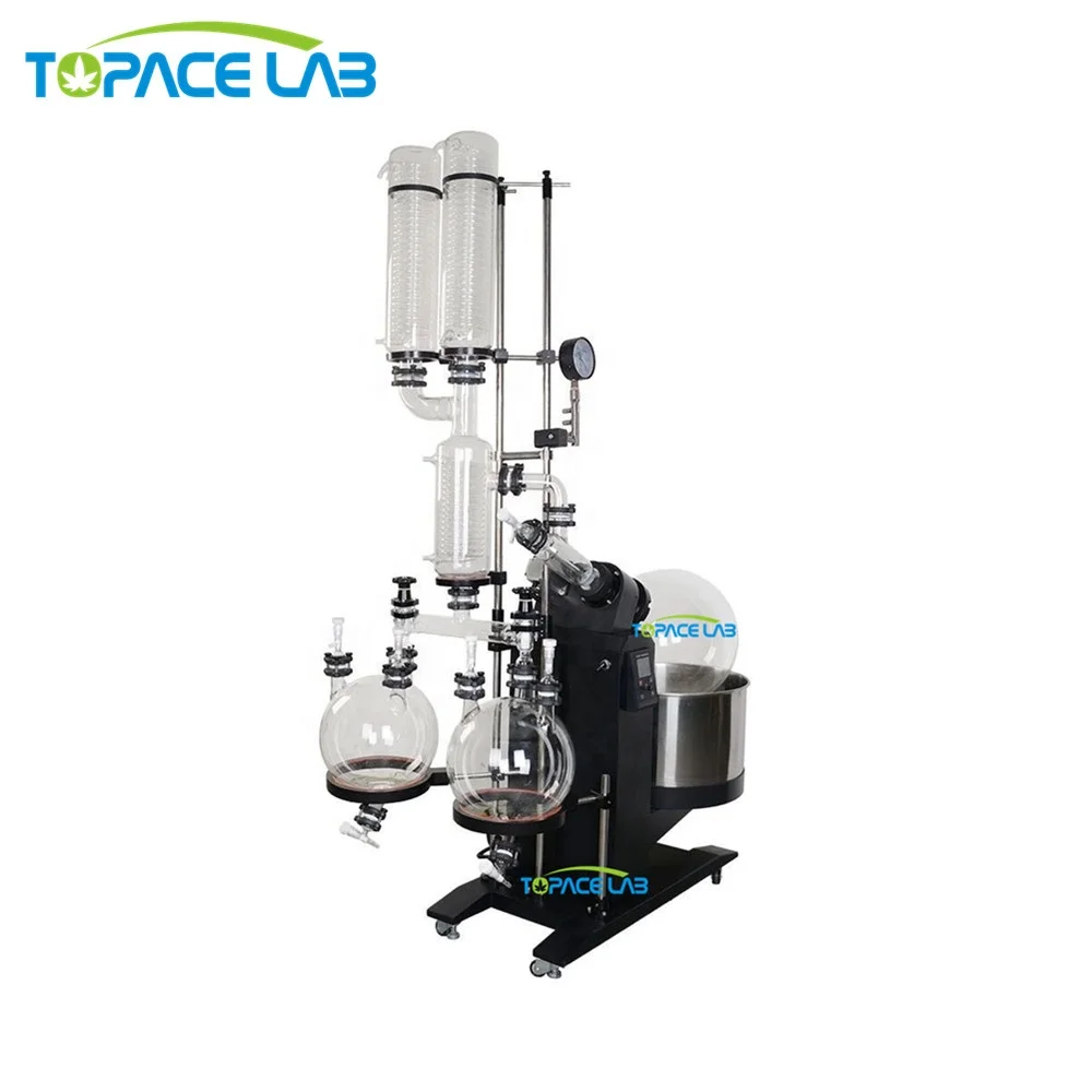 Topacelab High quality vacuum 10l 20L 50l glass rotary evaporator for distillation Auto Lft Manual Lift Evaporator