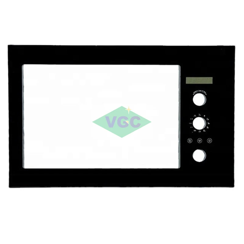VGC 4MM5MM6MM Home Appliance Tempered Glass Silkscreen Black Printing Tempered Glass Microwave Oven Door Glass