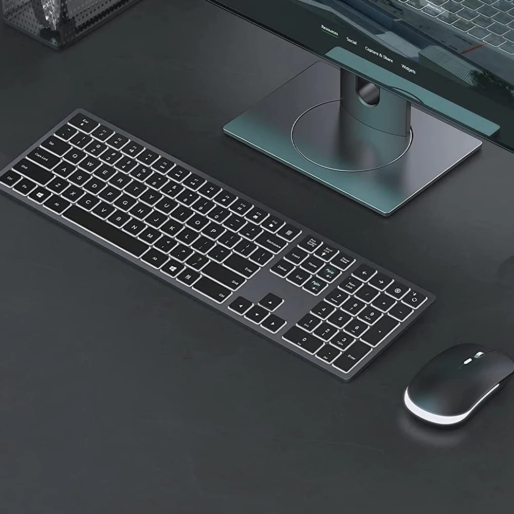 Набор для клавиатуры и мыши Seenda перезаряжаемые с подсветкой дома офиса тонкий ноутбук Macbook 2 4 ГГц комбинированная беспроводная клавиатура