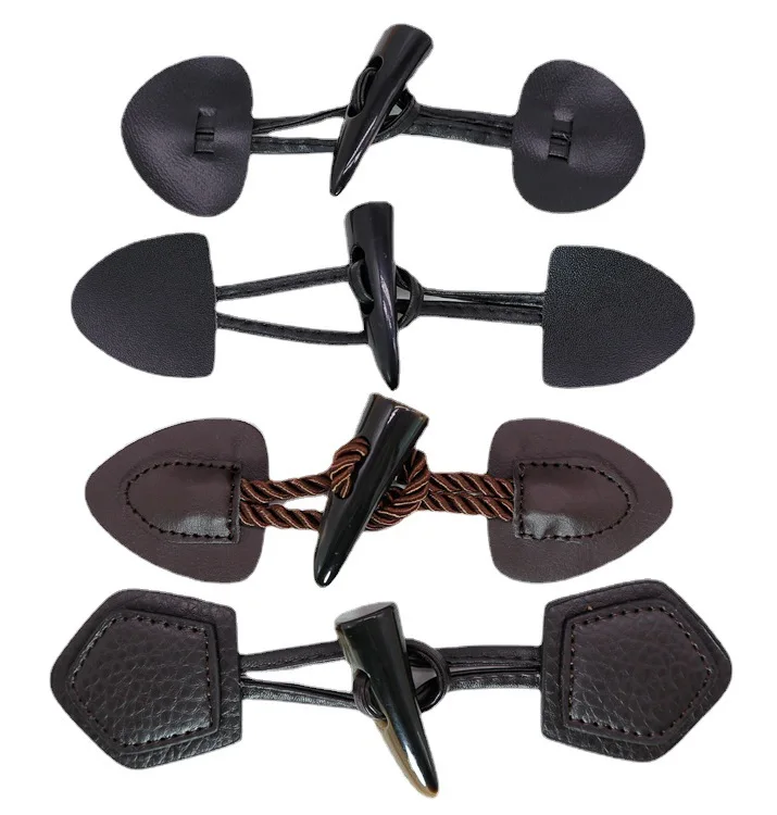 Ready Stock Resin Horn Leather Acrylic Rope Leather Button High-grade Trench Coat Buckle