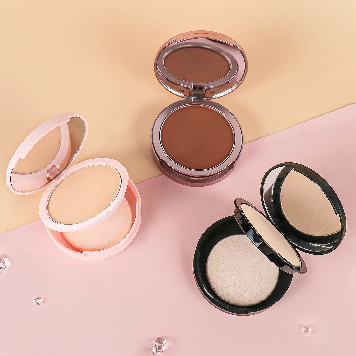 Makeup Wholesale Matte Pressed Powder Palette Private Label Oil Control Face Beauty Powder Waterproof Setting Compact Powder