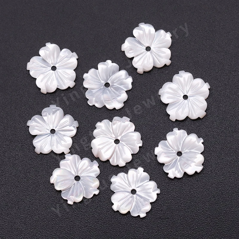 Yingtuo Jewelry Trendy Flower DIY White Mother of Pearl Shell Natural Gemstone for Jewelry Making
