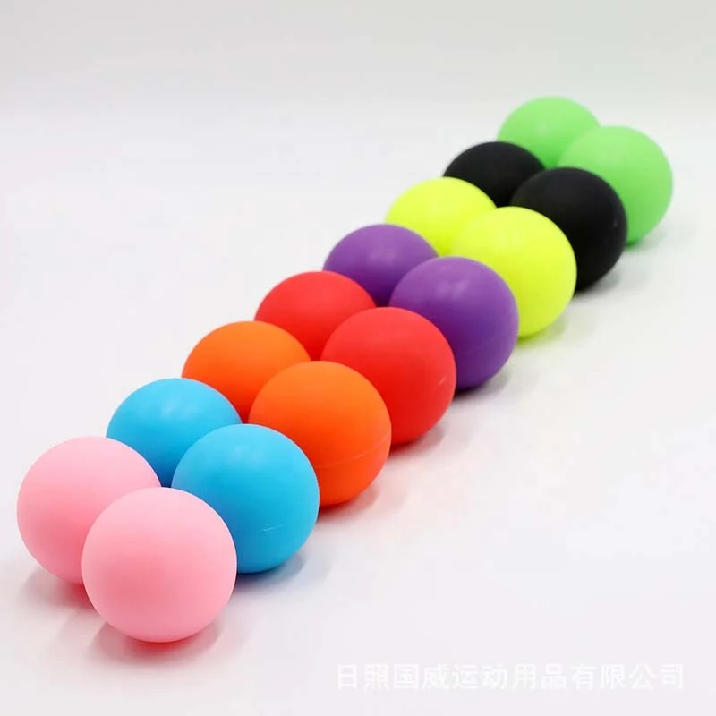 Fitness  Wholesale Yoga Logo Custom Full-Body Solid Silicone Muscle Deep Tissue Lacrosse Double Peanut Hand Massage Ball