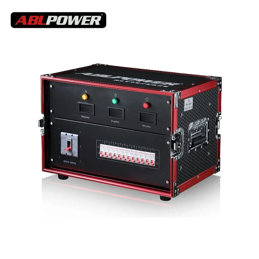 Stage equipment power distribution spider boxes