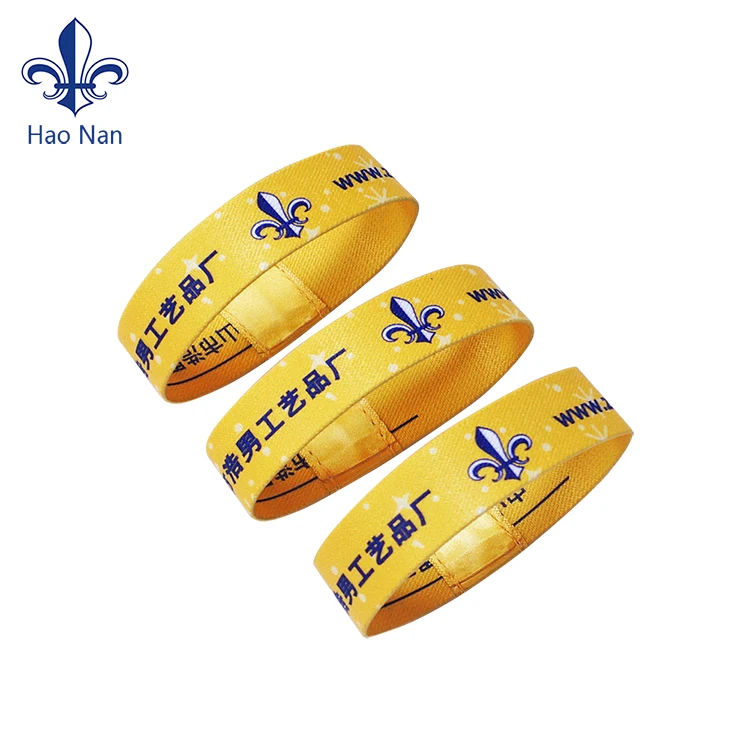 Custom elastic wrist band cloth wristbands bracelet elastic fabric wristband for events
