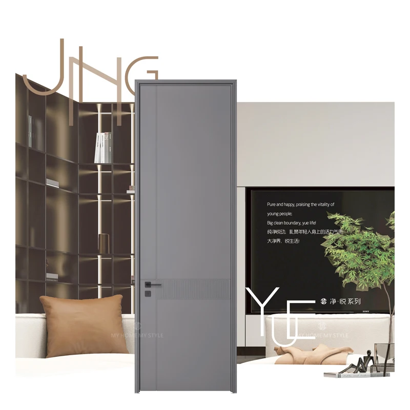 Hotels swing home bedroom interior frame European paint free wood door design white villa apartment door