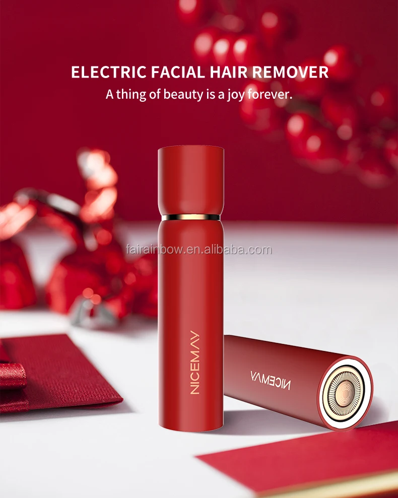 Portable Facial Hair Epilator Electric Lip Mustache Led Hair Remover Painless Blades Lipstick Rotary Men And Women