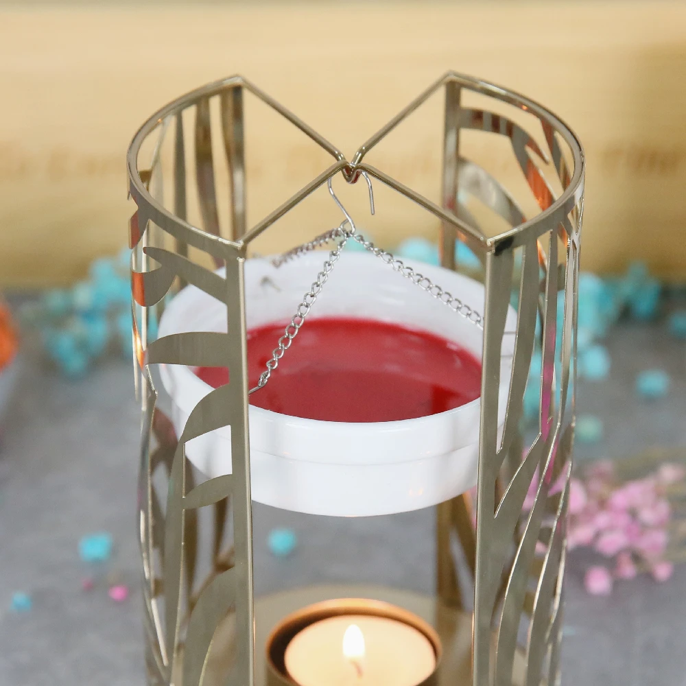 Spring season metal plating Candle Warmer Ceramic bowl Wax Tart essential oil burner Candle Burner Wax burners