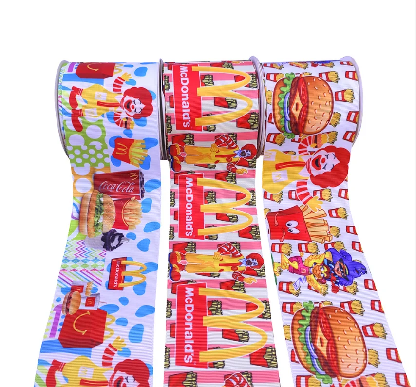 75mm new anime character design print ribbon Grosgrain Ribbon party Decor DIY hair bow is customizable