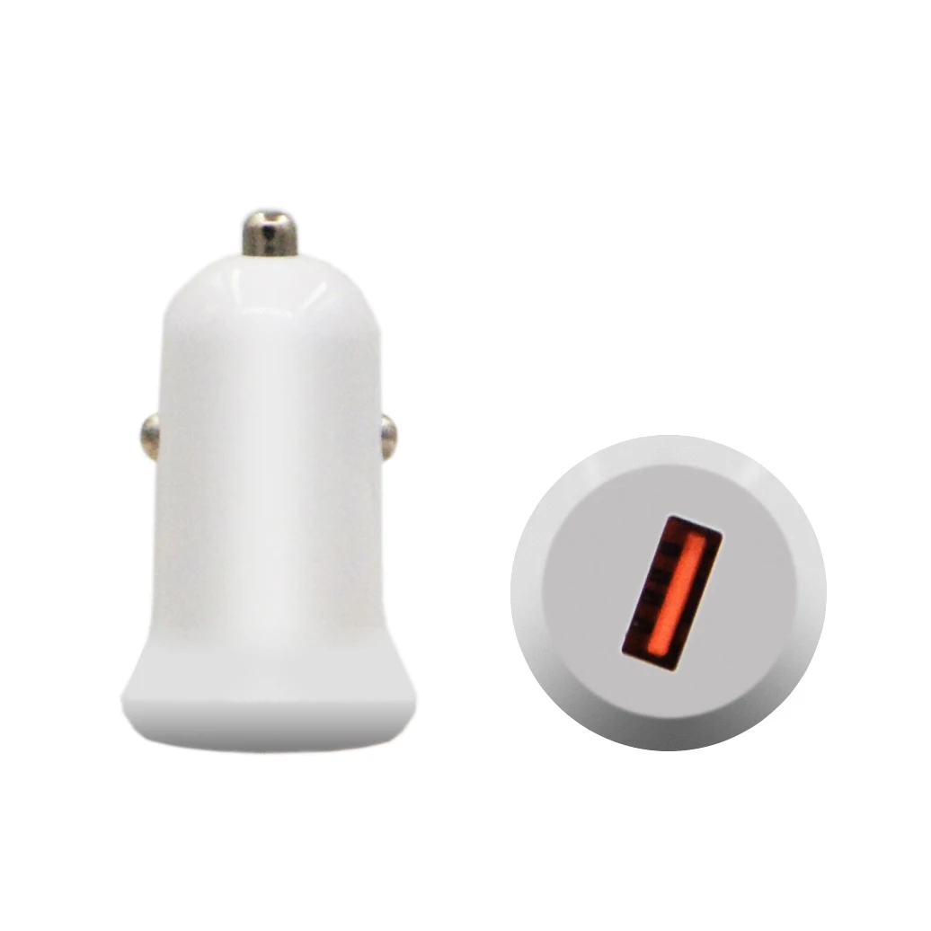  Небольшое автомобильное зарядное устройство с логотипом на заказ USB A QC3.0 18 Вт зарядка для мобильного телефона в автомобиле недорогая Заводская