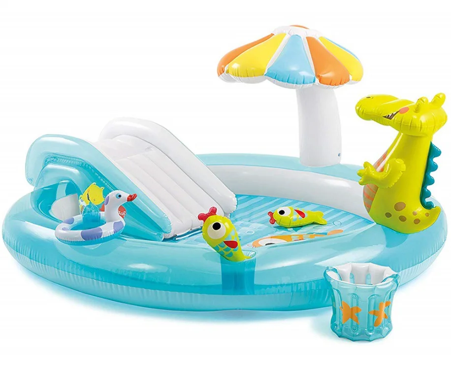 Intex 57165 Gator Play Center Inflatable Children Swimming Pool Slide crocodile spray water backyard inflatable pool water slide
