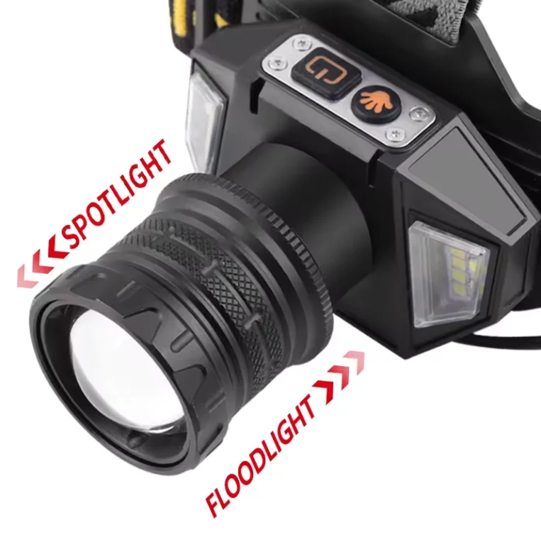 Hot new 30w long range headlamp built-in type-c charging belt output charge indicator induction headlight