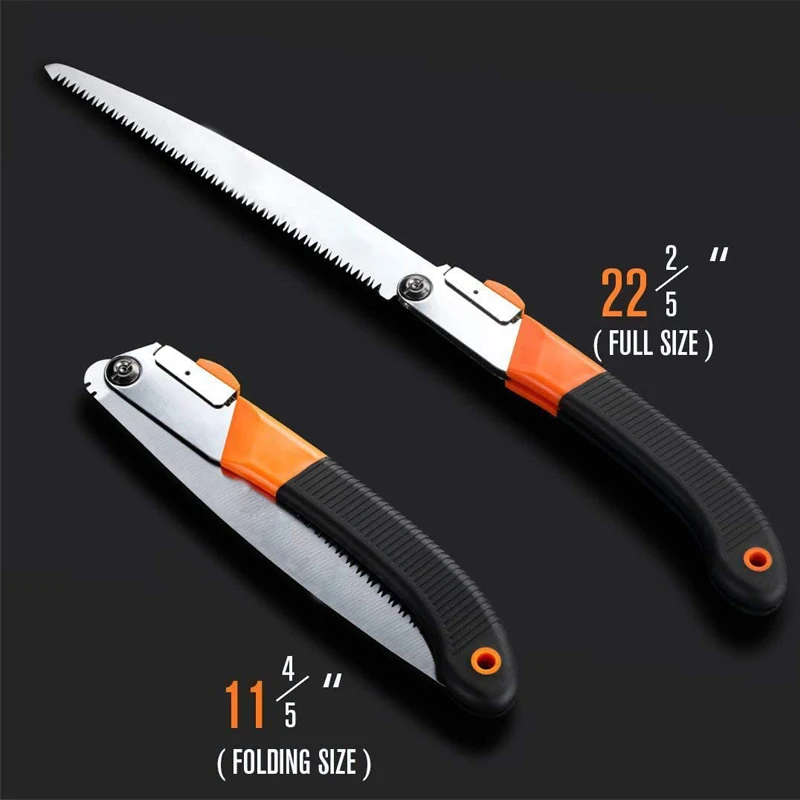 Professional Ultra Smooth Sharp Sawing Long Blade Wood Camping Trimming Hand Saw High Quality SK-5 Steel Folding Pruning Saw