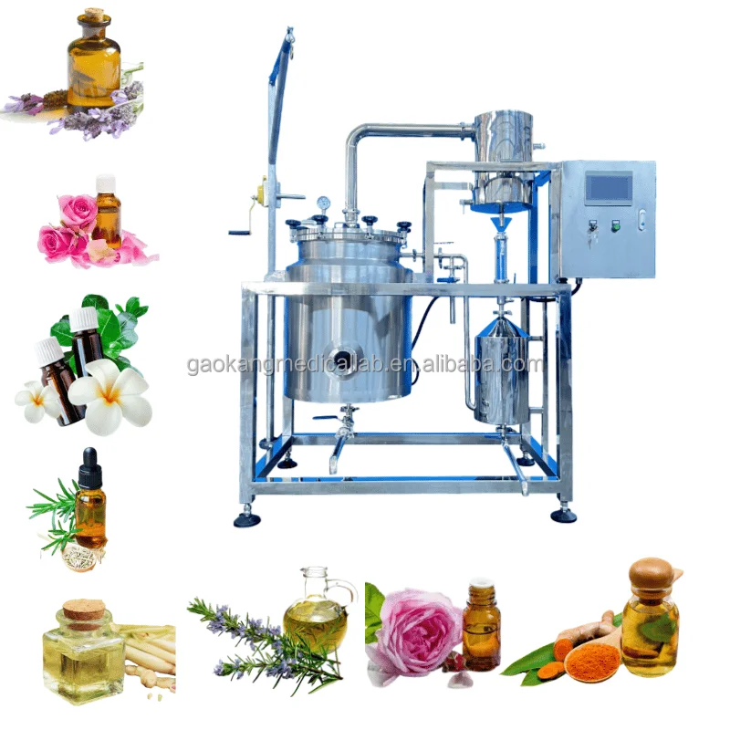 50L 100L 200L New High Quality Essential Oil Extraction Distillation Equipment Essential Oil Extractor