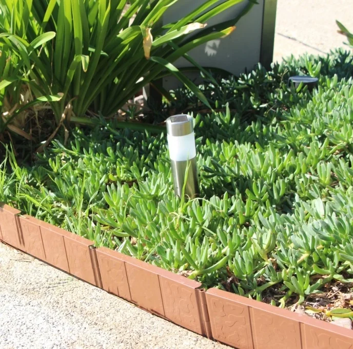 
diy innovative design easy install 10cmX3m metal garden edging brick pattern lawn edge 