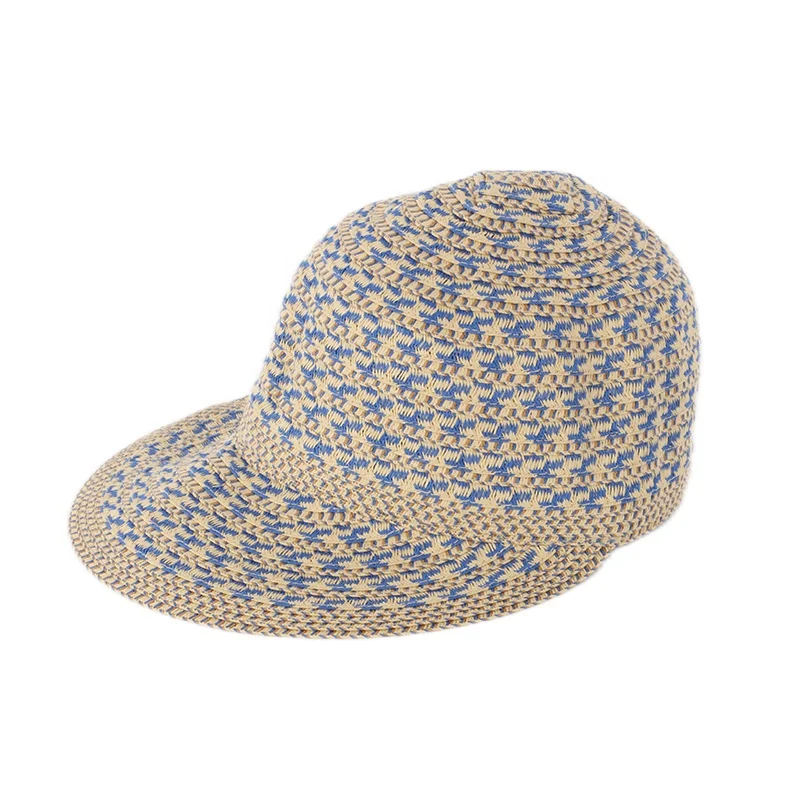 Wholesale Spring and Summer Straw Hats Baseball Fitted Women Men Straw Visor Hat For Travel