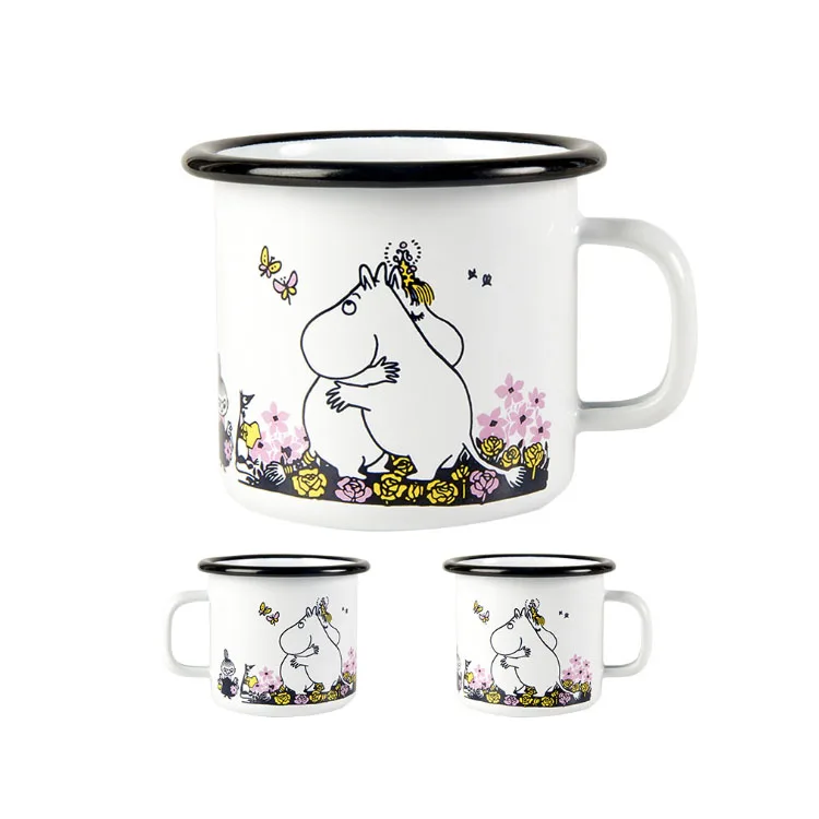 COOL Customized Enamel Mug Camping Cup Travel Coffee Mug 8oz 9oz 12oz Sublimation Metal Enamel Mug