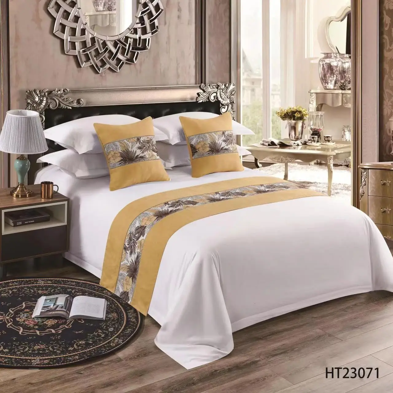 SANHOO Hotel Collection 300TC Bedding Bed Sheets Cotton Luxury Bed Decoration Pillow and Runner