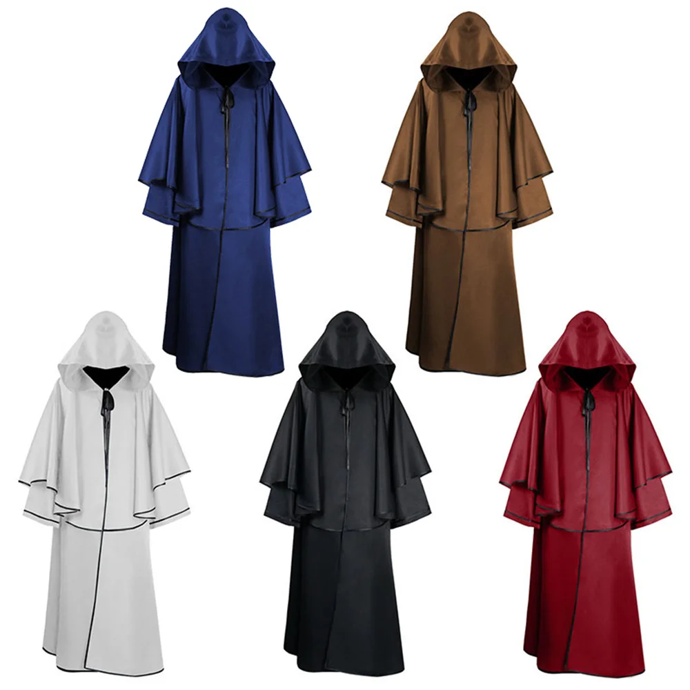 
Hooded Cloak Long Velvet Vampire Halloween Costume Cape for men and women 