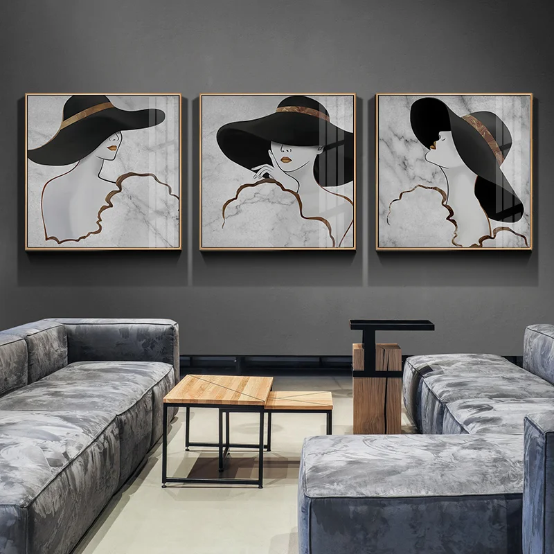 Custom Luxury portrait  painting modern wall art abstract painting pictures  luxury frames home decoration items