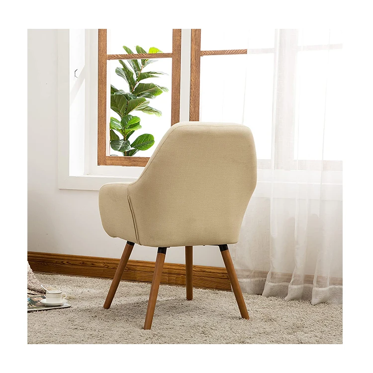 Factory price 648mm brown solid wood frame accent chair modern