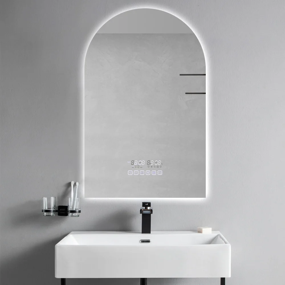 led vanity mirror irregular shaped lighted makeup mirror arch
