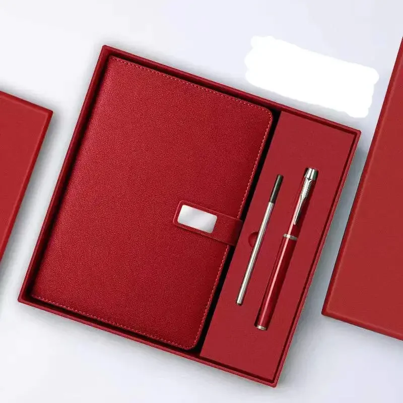 High quality manufacturer notebook wholesale custom leather journals planner custom logo business notebook and pen gift set