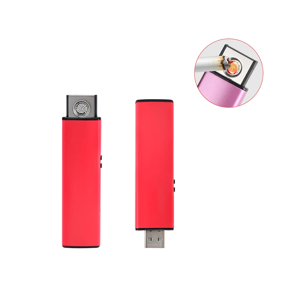 USB Lighter Environmental Lighter Windproof Push-pull Electronic Rechargeable Lighter Cigarettes Portable Thin Style Metal