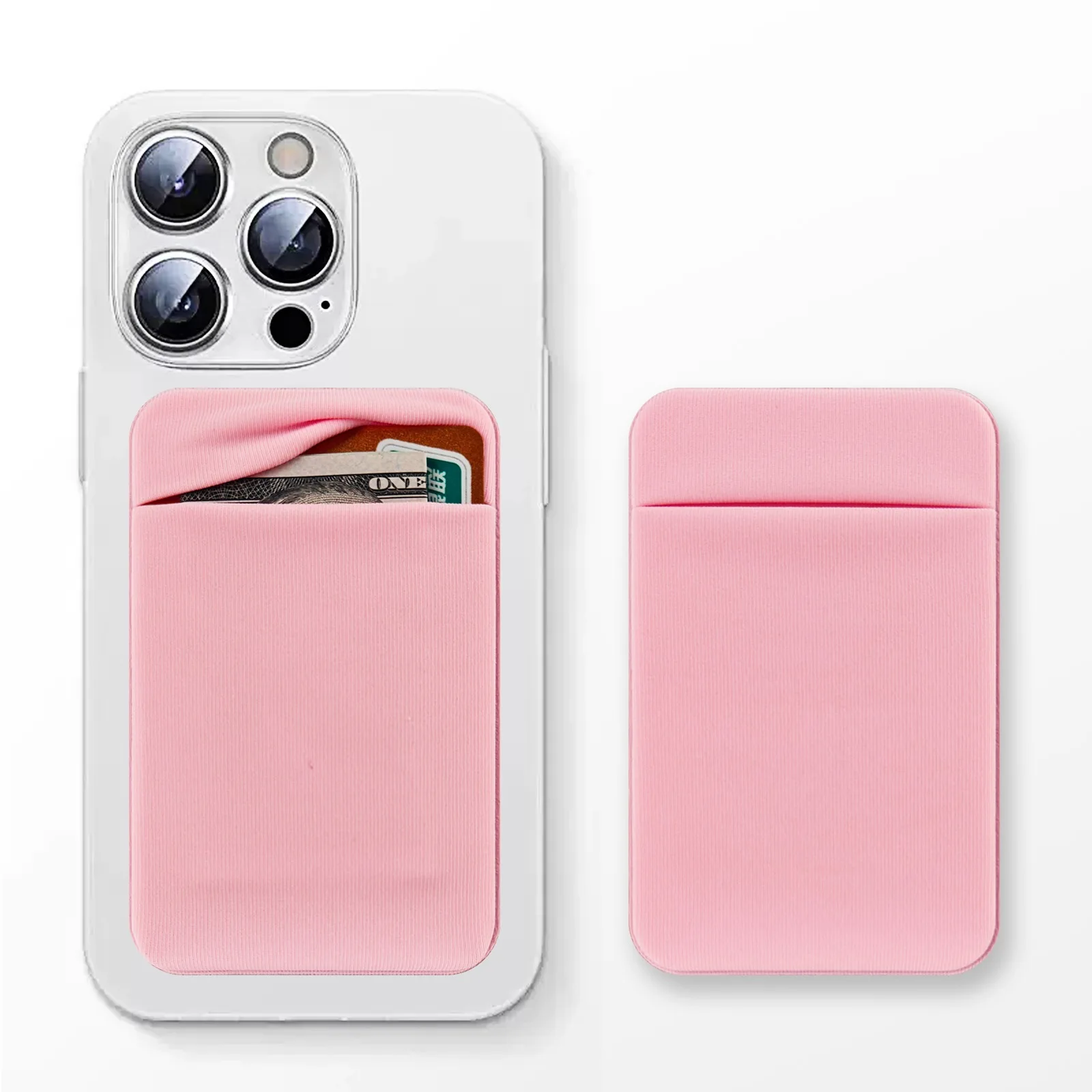 Promotional Gifts Spandex Fabric Self Adhesive Mobile Phone Stickers Credit Card Holder Wallet Stick on For Samsung