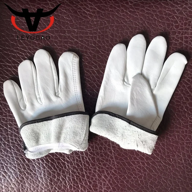 Factory gloves  Goatskin white  Leather Driver  leather gloves driving work gloves for men