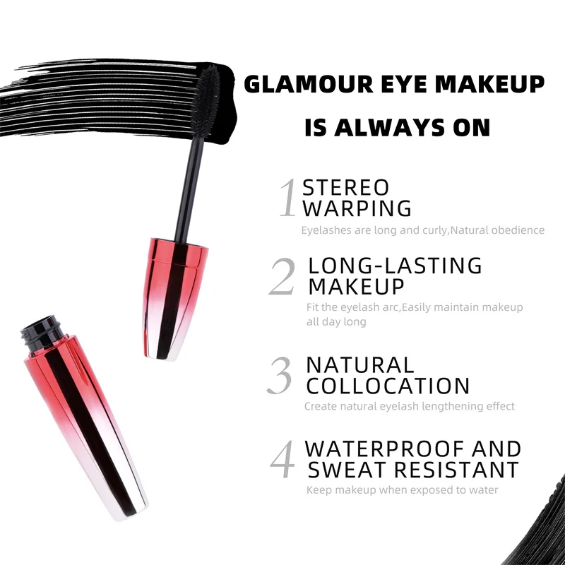 TY10 Long Lasting Lengthening Waterproof Thick Volume 4D High Impact Mascara With Private Label Printing Your Brand
