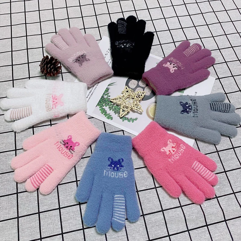 
Winter Touch Screen Gloves Women Men Warm Stretch Knit Mittens Acrylic Full Finger Guantes Female Crochet 