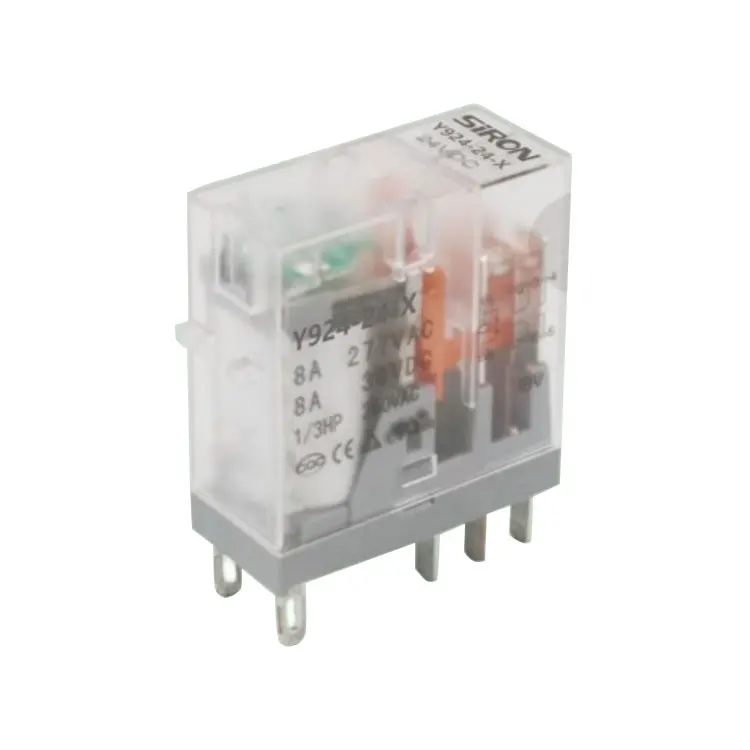 Siron Y924-24-X High performance 1/2 switch contact electromagnetic relay with socket 15A power relay