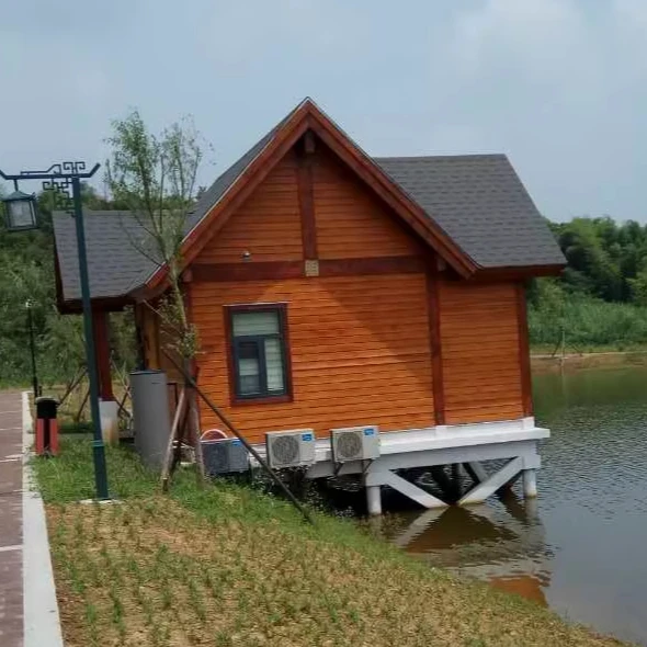 Modern Green Prefabricated Wooden House Villa Modern Use for Shop Prefab Wooden House for Shoppe