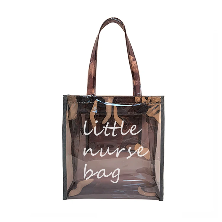 Low MOQ Transparent Tote Accept Custom Clear PVC Shopping Bag Little Nurse Tote Bags Plastic Totes Hand Bags