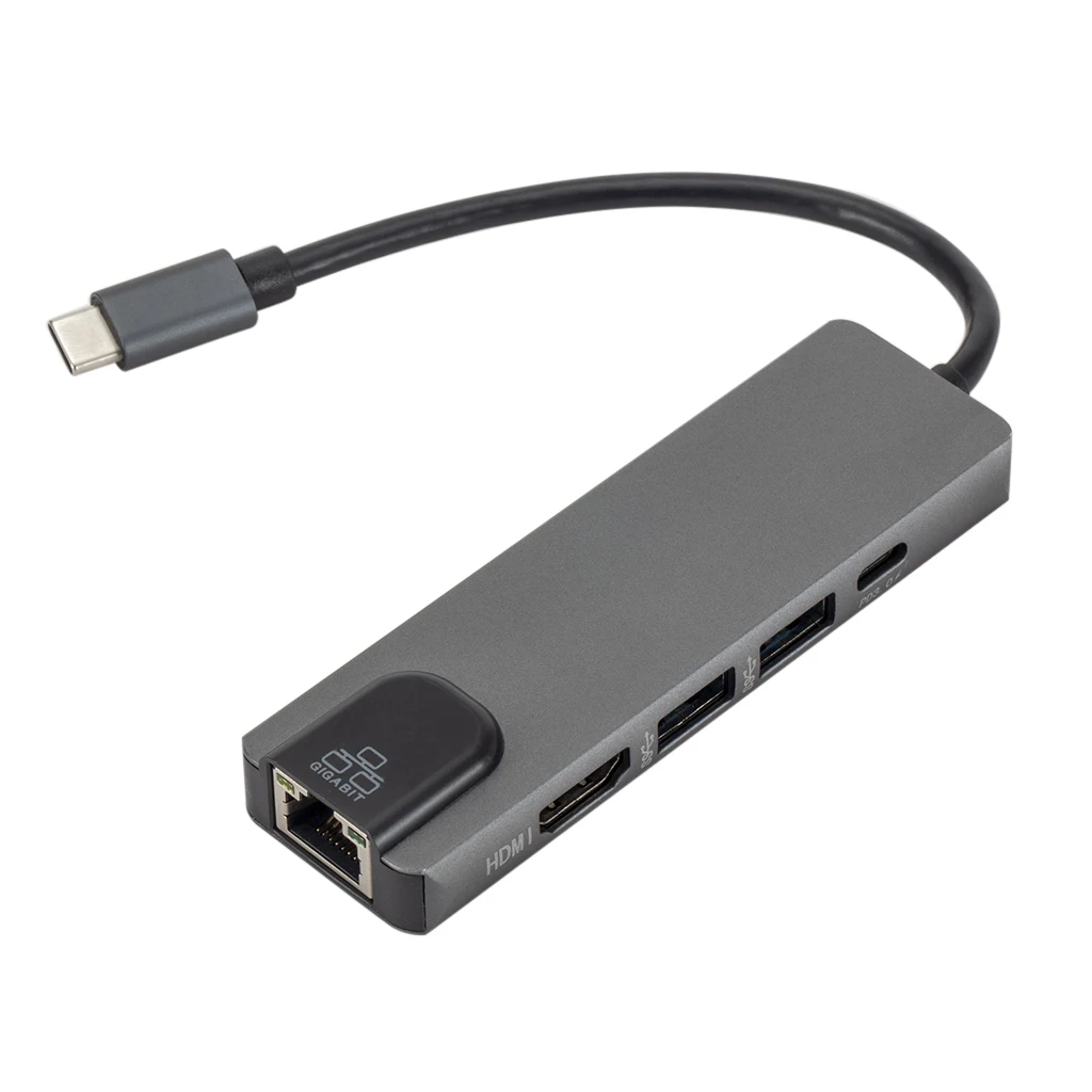 Multiport Adapter 5 in 1 USB 3.1 Type C Hub To 4K HDMI RJ45 PD TF SD Card Reader Universal Docking Station for MacBook 2017