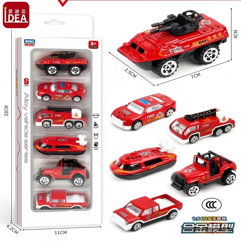 Hot Sale Fire Truck Vehicle Toy Set Mini Rescue Emergency Fire Truck Car Toy Birthday Gifts for Children