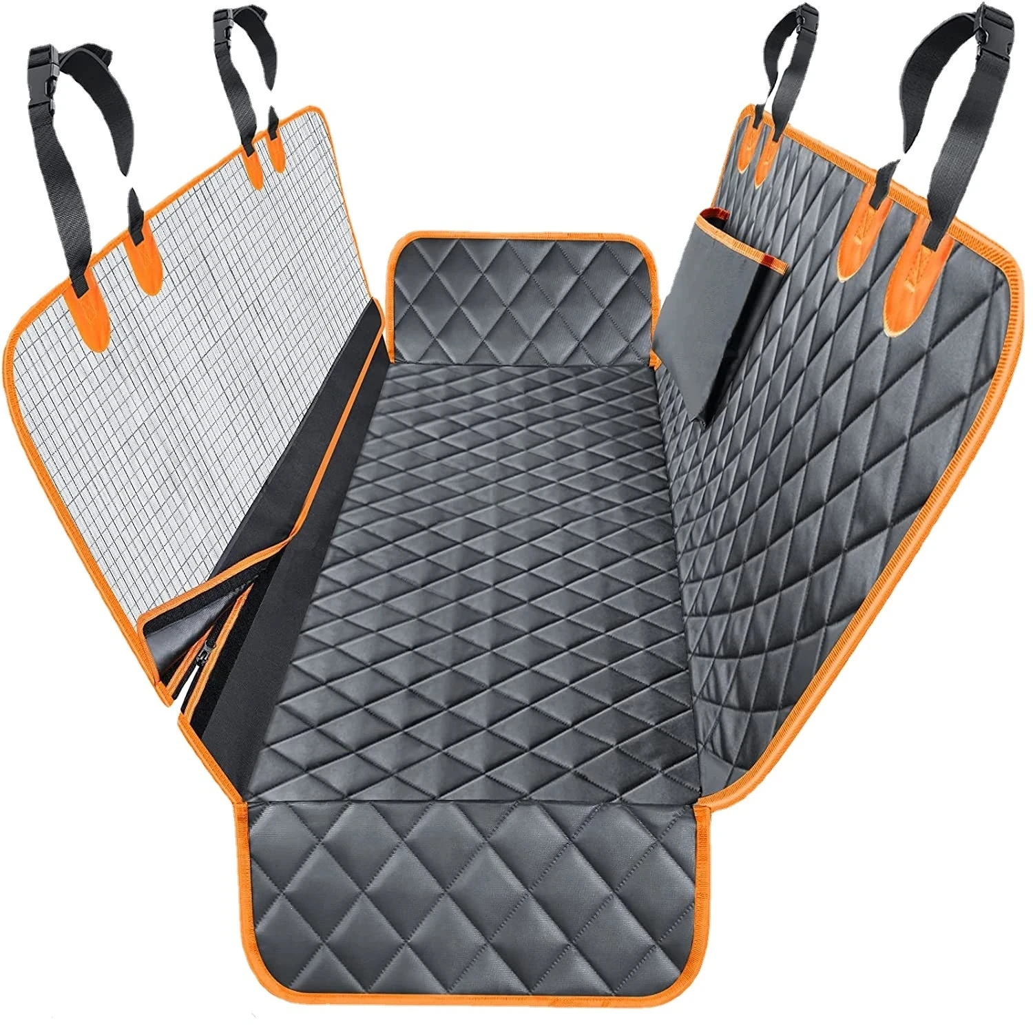 Waterproof Pet Dog Car Seat Travel Cover Mat Car Hammock Cushion Protector With Zipper Pocket Mesh Dog Carrier